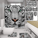 Load image into Gallery viewer, Leopard Lion Tiger Shower Curtain Fabric Polyester Waterproof Bath Curtain and Rug Set
