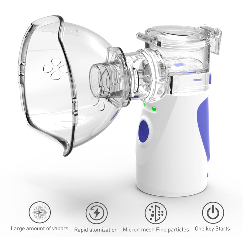 Health Care Mini Handheld portable Inhale Nebulizer silent Ultrasonic inalador nebulizador Children Adult Rechargeable Automizer|Steaming Devices|