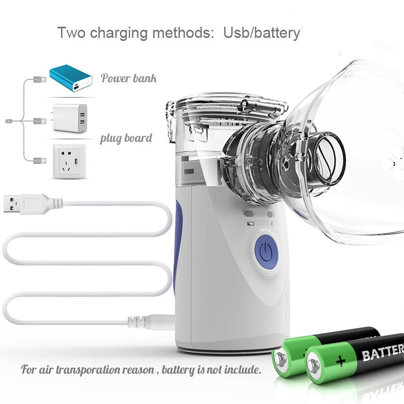 Health Care Mini Handheld portable Inhale Nebulizer silent Ultrasonic inalador nebulizador Children Adult Rechargeable Automizer|Steaming Devices|