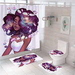 Load image into Gallery viewer, Hot Sale 4PCS Sexy African American Women Shower Curtain Customized Bathroom Curtain Sets
