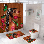 Load image into Gallery viewer, Hot Sale 4PCS Sexy African American Women Shower Curtain Customized Bathroom Curtain Sets
