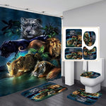 Load image into Gallery viewer, Leopard Lion Tiger Shower Curtain Fabric Polyester Waterproof Bath Curtain and Rug Set
