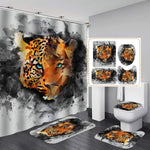 Load image into Gallery viewer, Leopard Lion Tiger Shower Curtain Fabric Polyester Waterproof Bath Curtain and Rug Set
