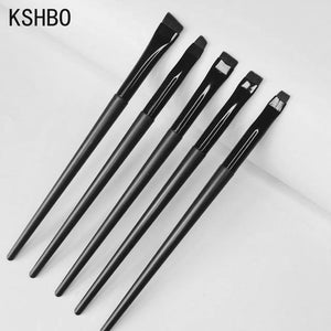 KSHBO Thin Eyebrow Eyeliner Brush Super Fine Angled Brow Contour Brush Portable Women Eyebrow Liner Cream Cosmetic Makeup Tools| |