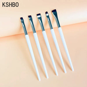 KSHBO Thin Eyebrow Eyeliner Brush Super Fine Angled Brow Contour Brush Portable Women Eyebrow Liner Cream Cosmetic Makeup Tools| |