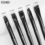 Load image into Gallery viewer, KSHBO Thin Eyebrow Eyeliner Brush Super Fine Angled Brow Contour Brush Portable Women Eyebrow Liner Cream Cosmetic Makeup Tools| |
