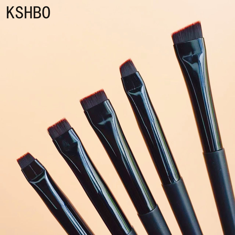 KSHBO Thin Eyebrow Eyeliner Brush Super Fine Angled Brow Contour Brush Portable Women Eyebrow Liner Cream Cosmetic Makeup Tools| |