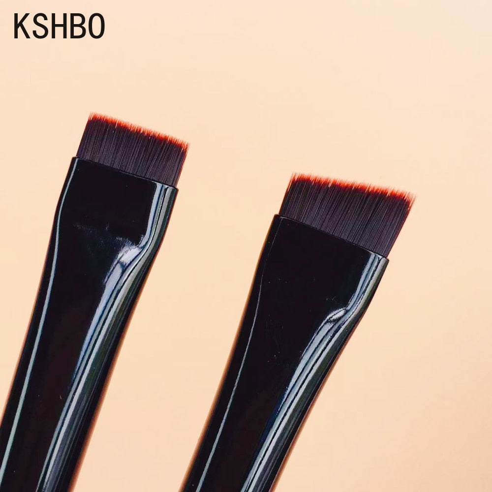 KSHBO Thin Eyebrow Eyeliner Brush Super Fine Angled Brow Contour Brush Portable Women Eyebrow Liner Cream Cosmetic Makeup Tools| |