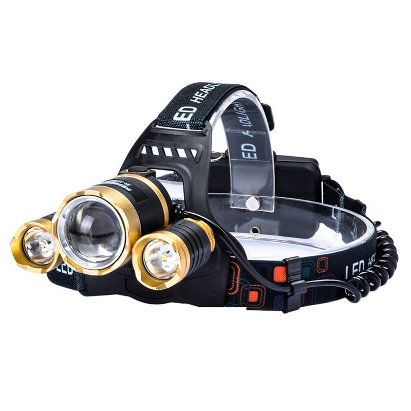 Led Headlight 8000Lm Rechargeable Headlamp Flashlight Head Torch Linterna Xml T6+2Q5 Use 18650 Battery Car Charger Fishing Light