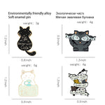 Load image into Gallery viewer, Life Is Better With Cats Enamel Pin Custom Cat Fish Coffee Brooches Shirt Lapel Bag Cute Animal Badge Jewelry Gift For Kids - Brooches
