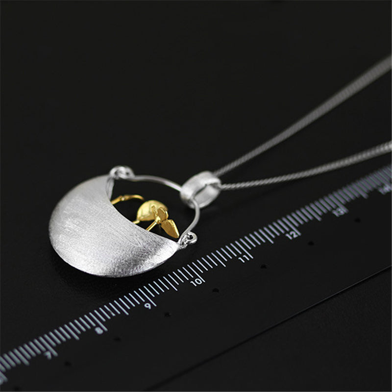 Lotus Fun Real 925 Sterling Silver Handmade Fine Jewelry My Little Garden Design Pendant without Necklace for Women  Acessorios - Free + Shipping