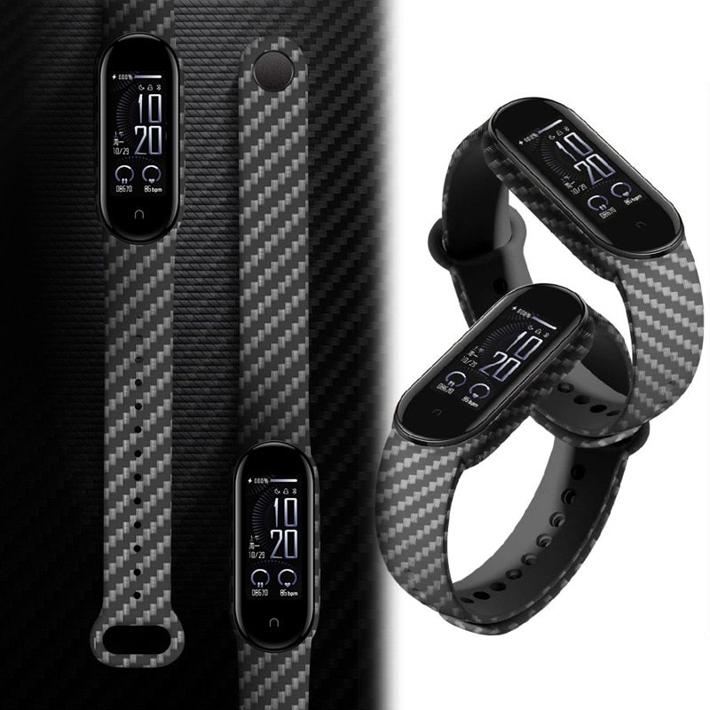 Carbon Fiber Replacement Straps on Mi Band