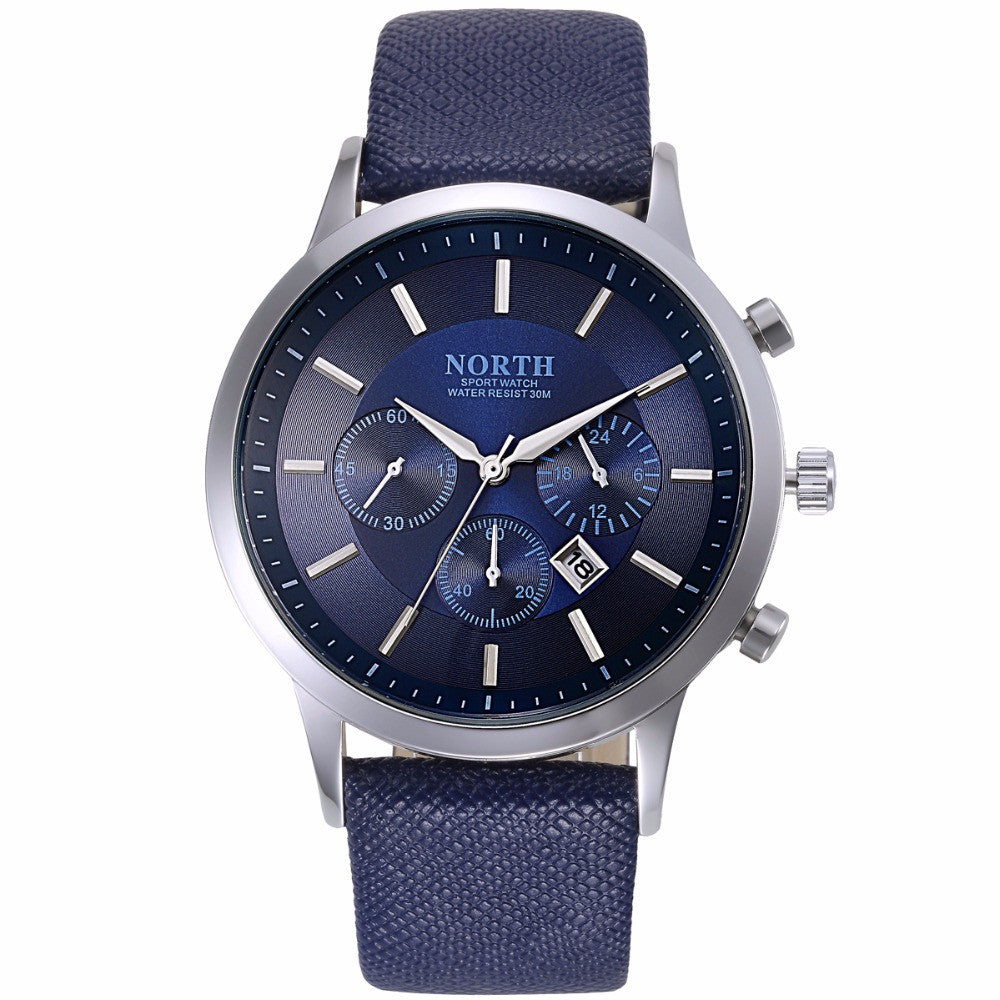 Mens Sports Wristwatch, Color - Silver Blue