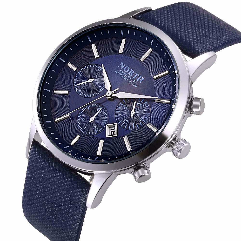 Mens Sports Wristwatch, Color - Silver Blue