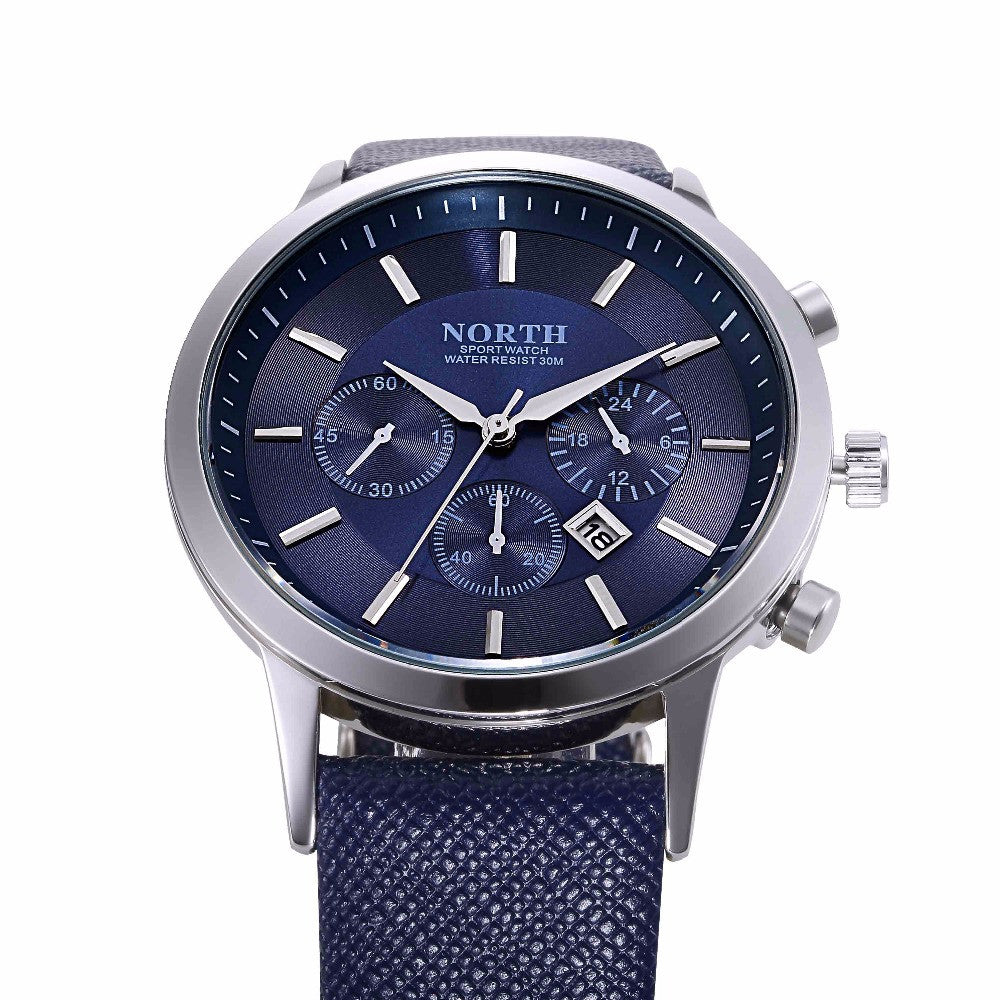 Mens Sports Wristwatch, Color - Silver Blue