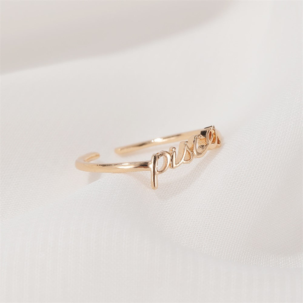 Minimalist thin Open Gold 12 Star Signs Finger Rings Birthday Friendship Jewelry Gift Personality Zodiac Rings For Women|Rings|