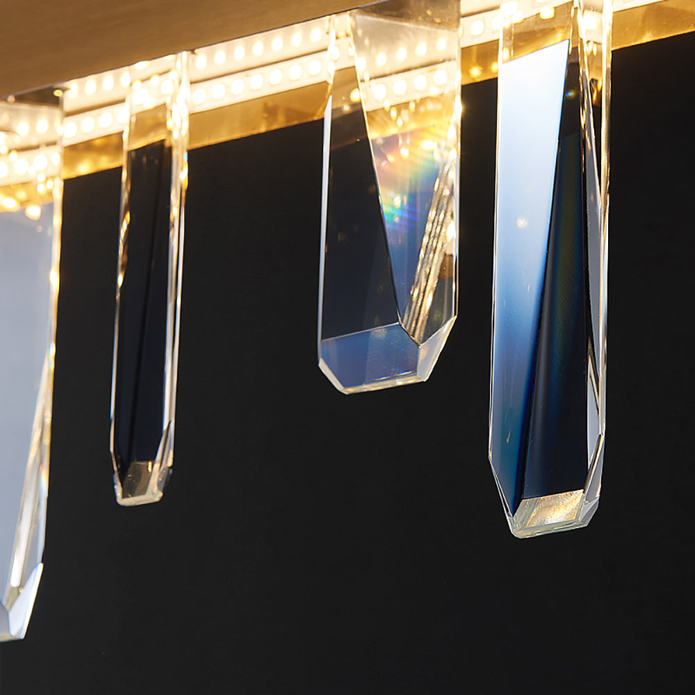 Modern Dining Room Chandelier Luxury Crystal Home Decoration Gold Rectangle Led Large Hang Lamp Indoor Lighting Fixtures - Chandeliers