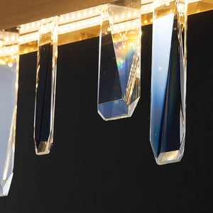 Modern Dining Room Chandelier Luxury Crystal Home Decoration Gold Rectangle Led Large Hang Lamp Indoor Lighting Fixtures - Chandeliers