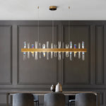 Load image into Gallery viewer, Modern Dining Room Chandelier Luxury Crystal Home Decoration Gold Rectangle Led Large Hang Lamp Indoor Lighting Fixtures - Chandeliers
