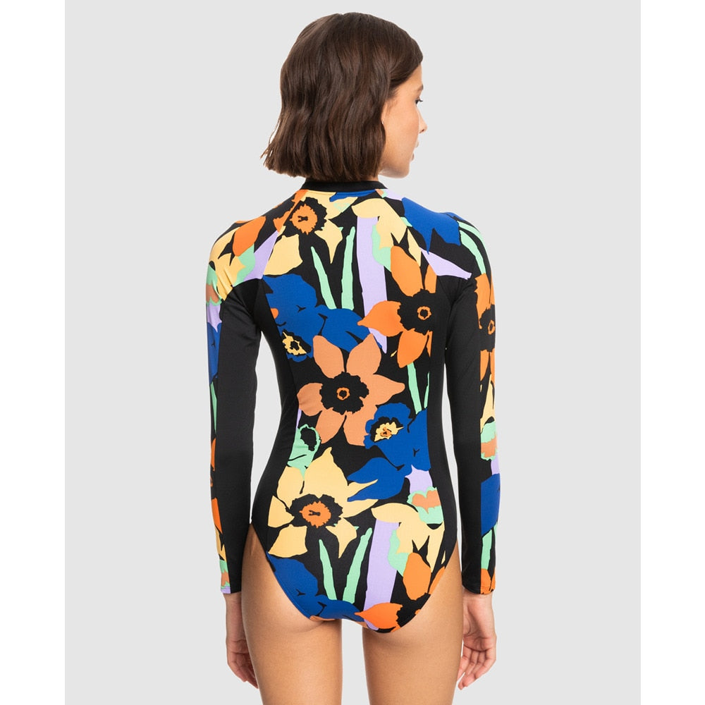 New Womens Long Sleeves Surf Bathing Suit One Piece Suit Swimwear Beachwear Printed Bathers Rash Guard Swim Maillot De Bain Surf| |