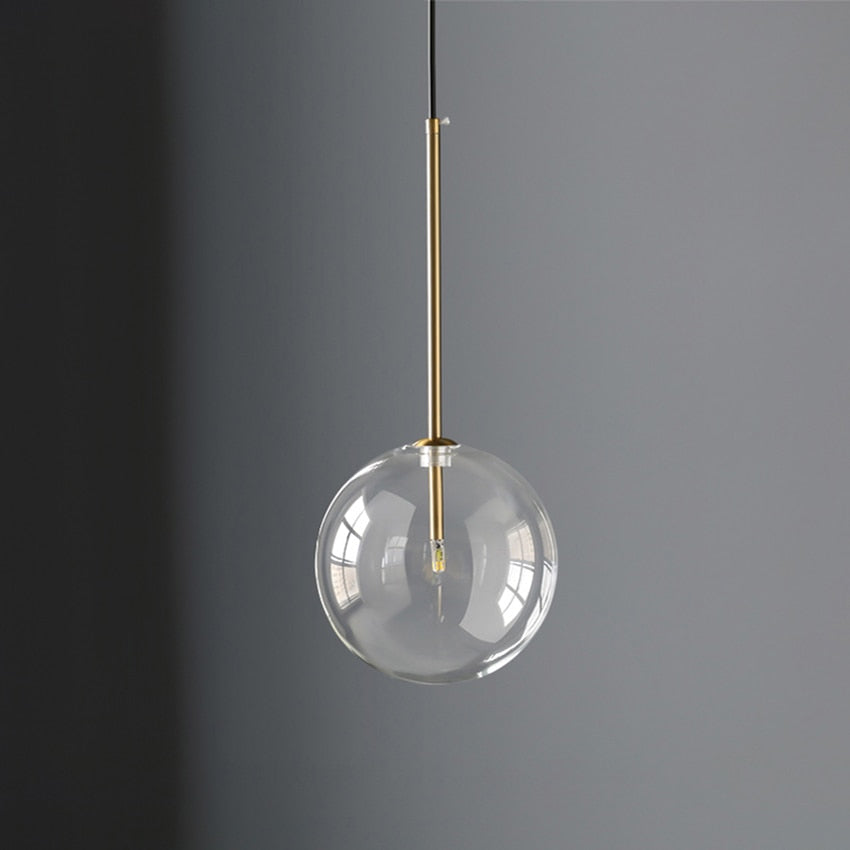 Nordic Clear Glass Pendant Lights Modern cafe bar Glass Ball Pendant Lamp Dining Room Kitchen fixtures Hanging Lamp Suspension|Pendant Lights|