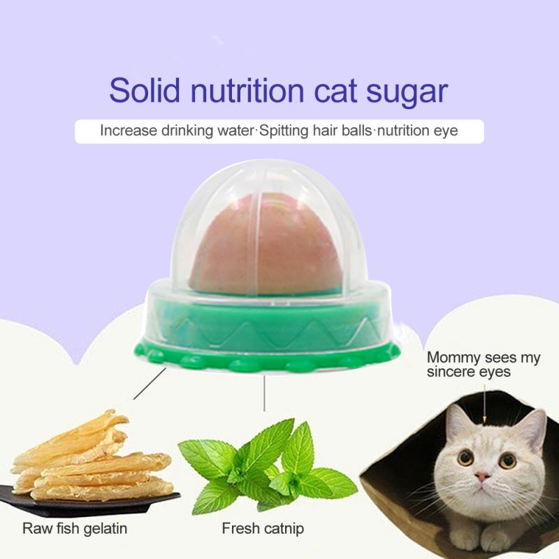 Nutrition Cat Catnip Ball Dust Cover Round Safe Catnip Snack Lick Candy Vitamin Pudding Catnip Lollipop For Cat Kitten Ragdoll|Cat Toys|