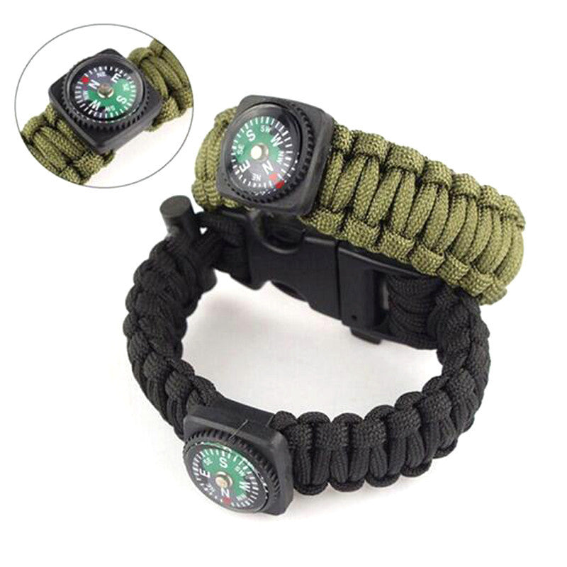 Outdoor 5 in 1 Survival Rescue Bracelet Rope with Compass