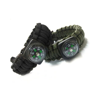 Outdoor 5 in 1 Survival Rescue Bracelet Rope with Compass
