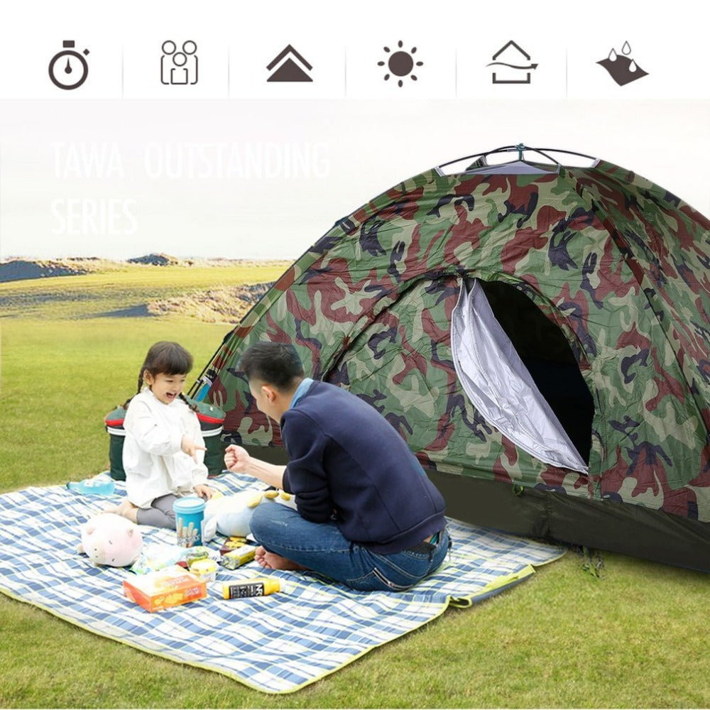 Outdoor Portable Single Layer Camping Tent Wigwam Camouflage 2 Person Waterproof Lightweight Beach Fishing Hunting Hot Sale