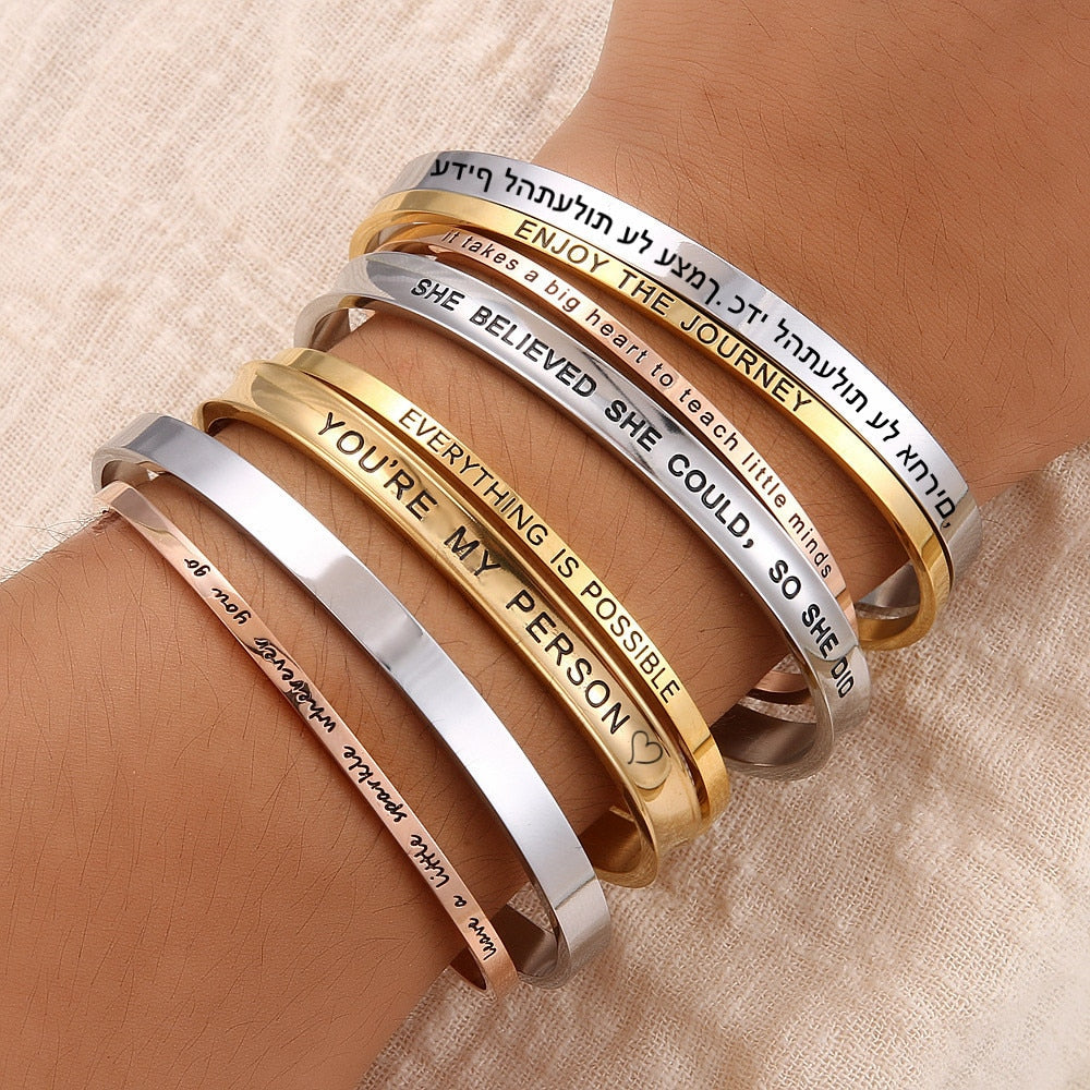 Custom Bar Bangles for Engraved Name