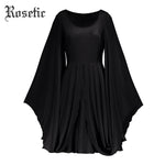 Load image into Gallery viewer, Rosetic Gothic Casual Dress Black Women Batwing Sleeve Autumn Vintage Dress A-Line Retro Young Party Darkness Fall Gothics Dress
