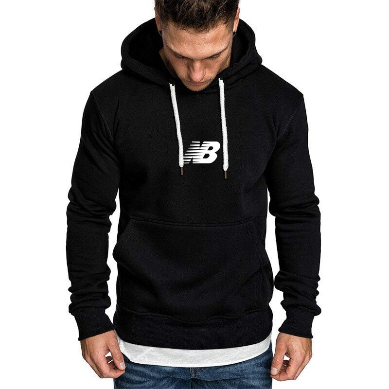 New men&#39;s hoodie autumn winter plus velvet warm hooded jumper casual youth coat fashion trend fitness running sportswear