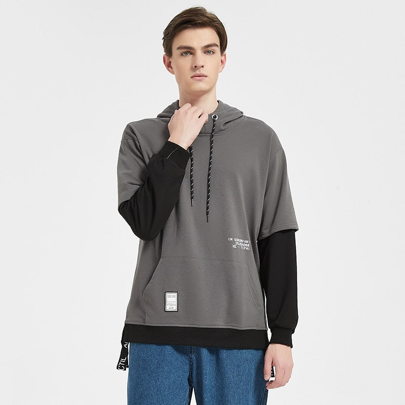 Wetailor 2022 New Hoodie Sweatshirt Mens Hip Hop Pullover Hoodies Streetwear Casual Fashion Clothes Colorblock Hoodie Cotton|Hoodies &amp; Sweatshirts|