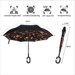 Load image into Gallery viewer, Windproof Reverse Folding Double Layer inverted car Umbrella Self Stand upside down women&#39;s rain umbrella c handle drop shipping
