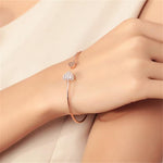 Load image into Gallery viewer, Adjustable Crystal Double Heart Bracelet
