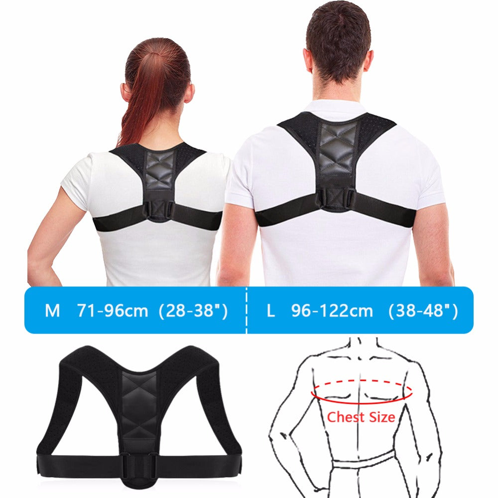 Adjustable Back Posture Corrector Clavicle Spine Back Shoulder Lumbar Brace Support Belt Posture Correction Prevents Slouching