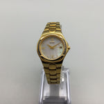 Load image into Gallery viewer, Vintage Citizen Eco-Drive Diamond Watch Women Gold Tone MOP Dial Date 6.5&quot; a2
