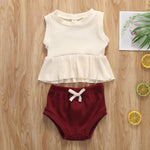 Load image into Gallery viewer, Newborn Baby Boys Girls Summer Outfits Infant Ribbed Knitted Cotton Short Sleeve T-Shirt + Shorts Two Piece Clothes Set
