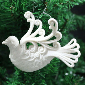 Ivory White Christmas Tree Pendant Baubles Fairy Snowflake Santa Decorations