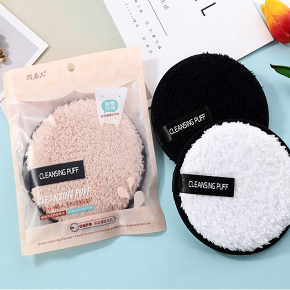 Make up remover promotes healthy skin  Microfiber Cloth Pads Remover Towel Face Cleansing Makeup Lazy cleansing powder puff X245