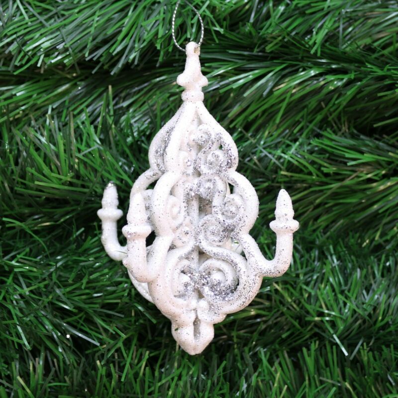 Ivory White Christmas Tree Pendant Baubles Fairy Snowflake Santa Decorations