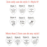 Load image into Gallery viewer, 50 Pieces Personalized Engraved Baby Baptism Hangs Love Heart Wedding Table Decoration Favors Customized Hearts
