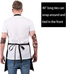 ALIPOBO BBQ Grill Aprons for Men Chef, Adjustable Bib Apron with 2 Pockets and 40" Long Ties for Kitchen Cooking, Baking, Gardening, Black