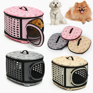 Small Pet Dog Cat Puppy Carrier Portable Cage Crate Transporter Bag - Pink