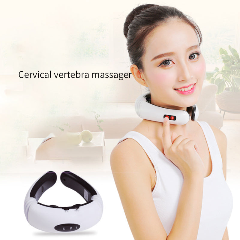 Electric Pulse Back and Neck Massager Far Infrared Heating Pain Relief Tool Health Care Relaxation Multifunctional Physiotherap