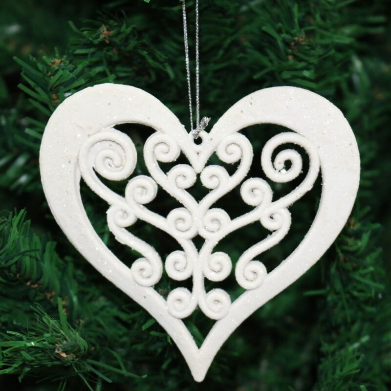 Ivory White Christmas Tree Pendant Baubles Fairy Snowflake Santa Decorations