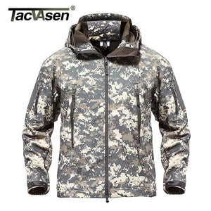 TACVASEN Army Camouflage Men Jacket Coat Military Tactical Jacket Winter Waterproof Soft Shell Jackets Windbreaker Hunt Clothes