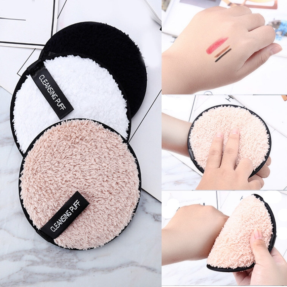 Make up remover promotes healthy skin  Microfiber Cloth Pads Remover Towel Face Cleansing Makeup Lazy cleansing powder puff X245