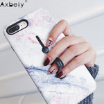 Load image into Gallery viewer, AXBETY For iPhone 7 7 Plus / 8 Plus X / XS MAX/XR Fashion Marble silicon Loop Ring Phone Cases For iPhone 7 Case Stand Cover 6S
