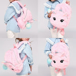 Load image into Gallery viewer, AkoaDa New Unicorn Plush Backpack Girl Cute Zipper Bags Small Cartoon Teenager Schoolbag
